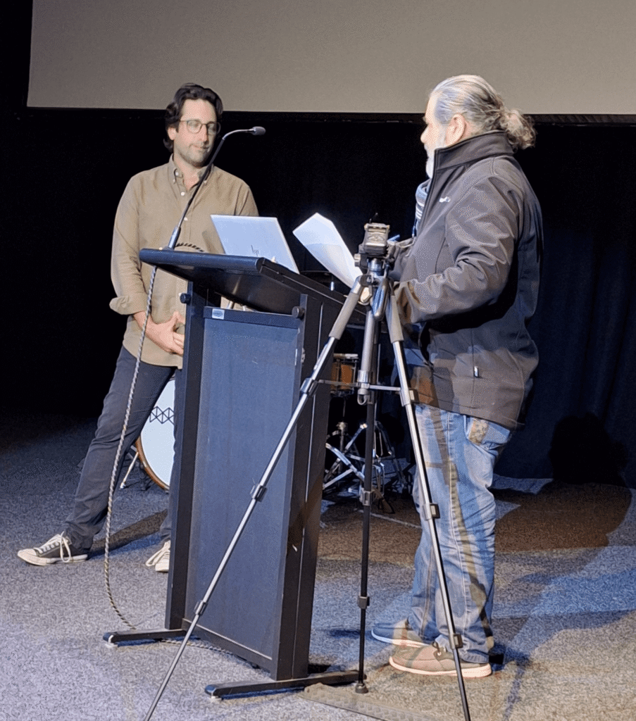Vice-chair AES Melbourne Section, Paolo Menolotto, introducing Daniel Bodnarcuk